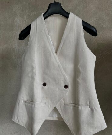 Eri Silk (Ahimsa Silk) Ivory Ladies Waist Coat