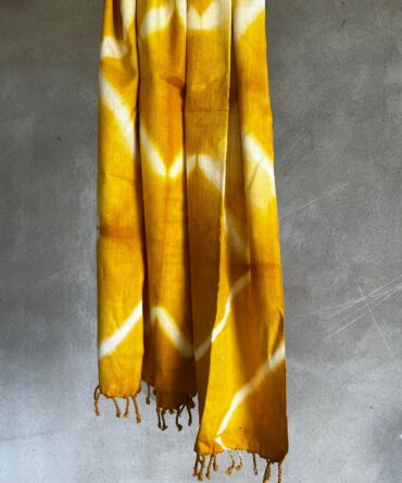 Eri Silk (Ahimsa Silk) Turmeric Natural Tie & Dye Stoles
