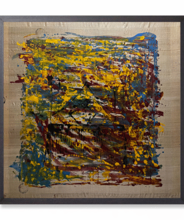 Abstract Expressionism on Muga Silk – Hand-Painted Contemporary Wall Art (39″ x 30″)
