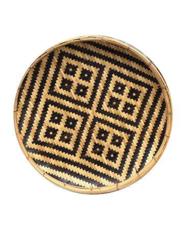 Bamboo Woven Round Wall Hanging Tray For Boho Home Decor Look