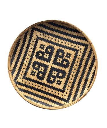 Bamboo Woven Round Wall Hanging Tray For Boho Home Decor Look