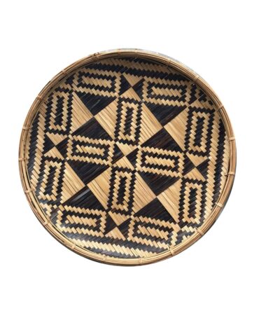 Bamboo Woven Round Wall Hanging Tray For Boho Home Decor Look