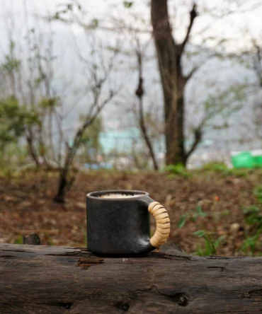 Manipur Longpi / Black Pottery Cup (Set of 4) | Handcrafted Without Pottery Wheel