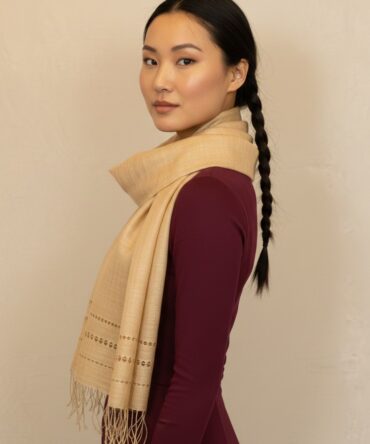 Pure Sheer Handloom Muga Silk Stole – Natural Golden Silk of Assam | GI Certified Luxury