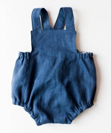 Eri Silk Natural Dyed Indigo New Born Baby Romper