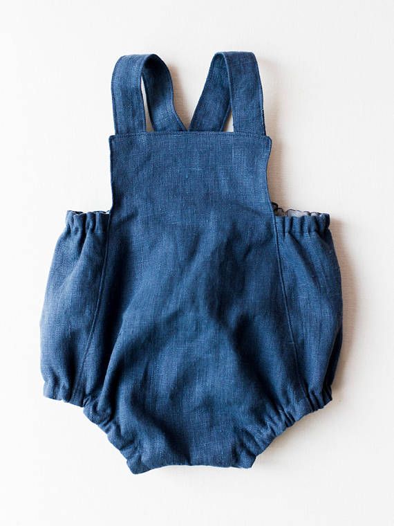 Eri Silk Natural Dyed Indigo New Born Baby Romper