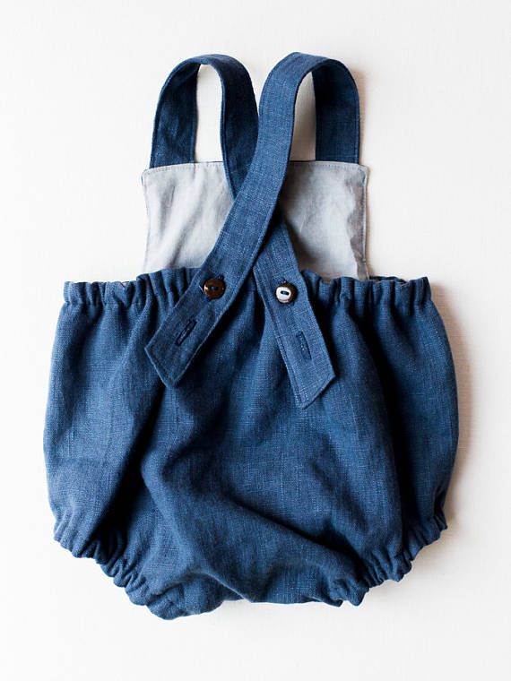 Eri Silk Natural Dyed Indigo New Born Baby Romper - Image 2