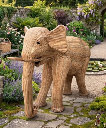 Handmade Cane Elephant