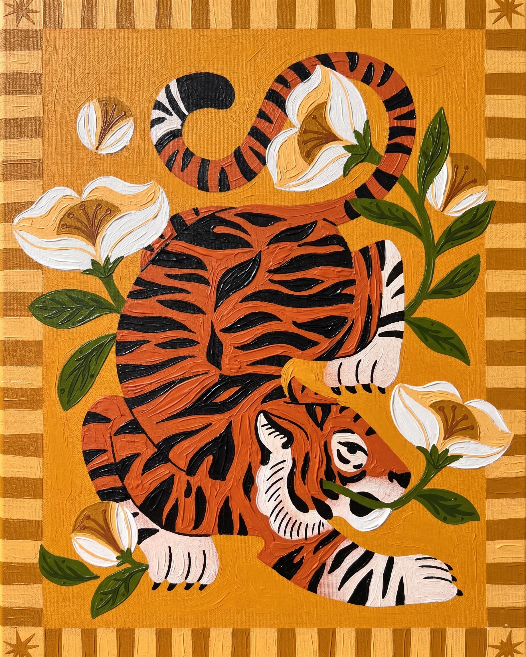 The Kaziranga Tiger Handmade Painting - Image 3