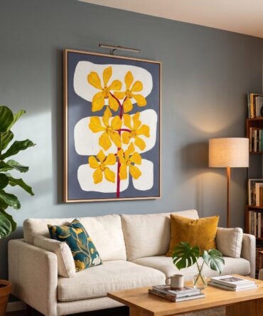 Golden Orchid Bloom Painting
