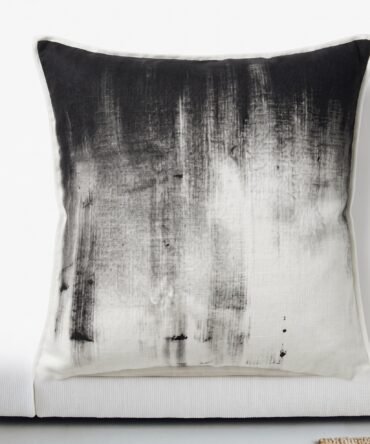 Eri Silk Cushion Cover with Charcoal Hand Paint (Set of 6)