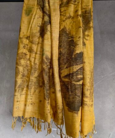 Turmeric Dye & Eco Printed Eri Silk Stole