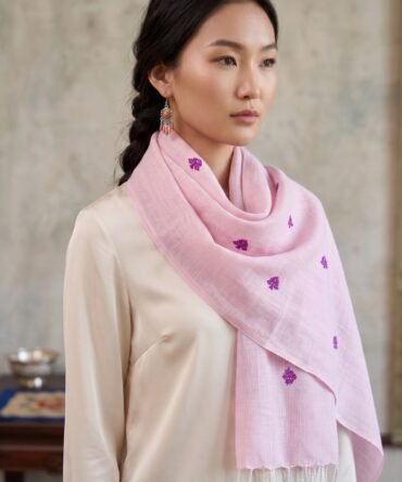 Pink Handwoven Cotton Summer Stole