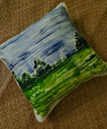 Hand Painted Eri Silk Handloom Cushion Cover (Set of 2)